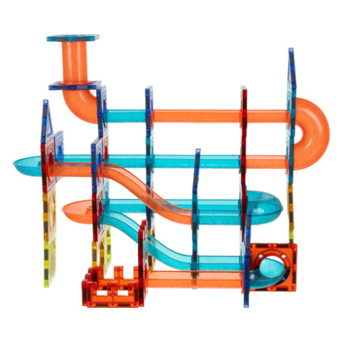 Magnetické 3D LED stavební kostky s kuličkovou dráhou, 110 ks