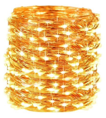 Svetelná reťaz 300 LED s diaľkovým ovládaním, teplá biela 30m