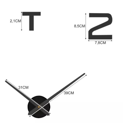 Dizajnové 3D nalepovacie hodiny 130 cm - čierne Dizajnové 3D nalepovacie hodiny 130 cm - čierne