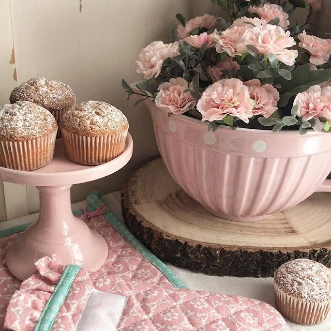 Keramická misa na cesto 22 cm - ružová, Isabella Rose