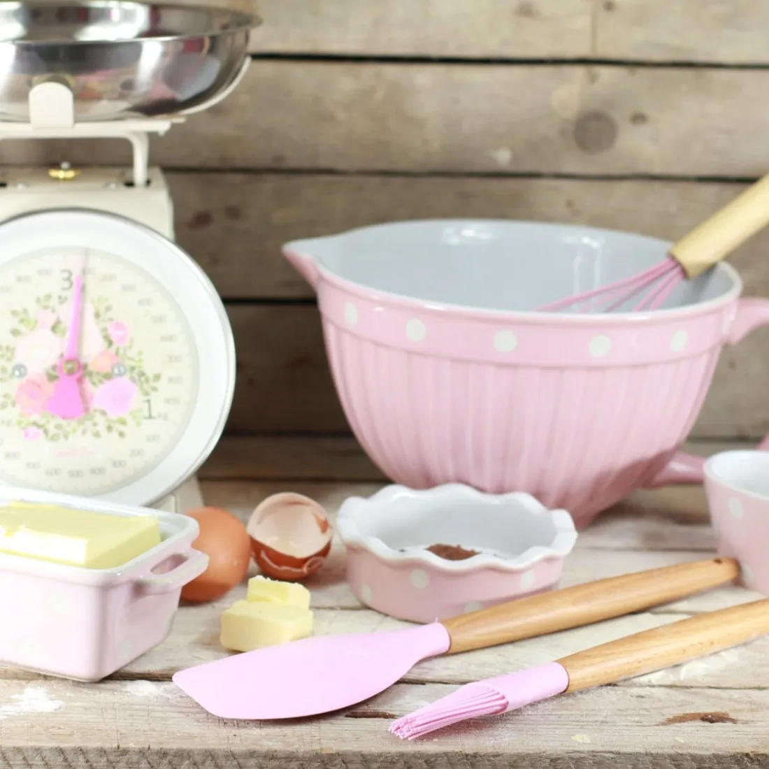 Keramická misa na cesto 22 cm - ružová, Isabella Rose