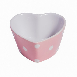 Keramická zapekacia miska 10 cm - srdiečko ružové
