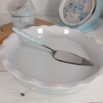 Nerezová lopatka na tortu 26 cm svetlo modrá