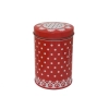 Plechová červená cukornička s bodkami