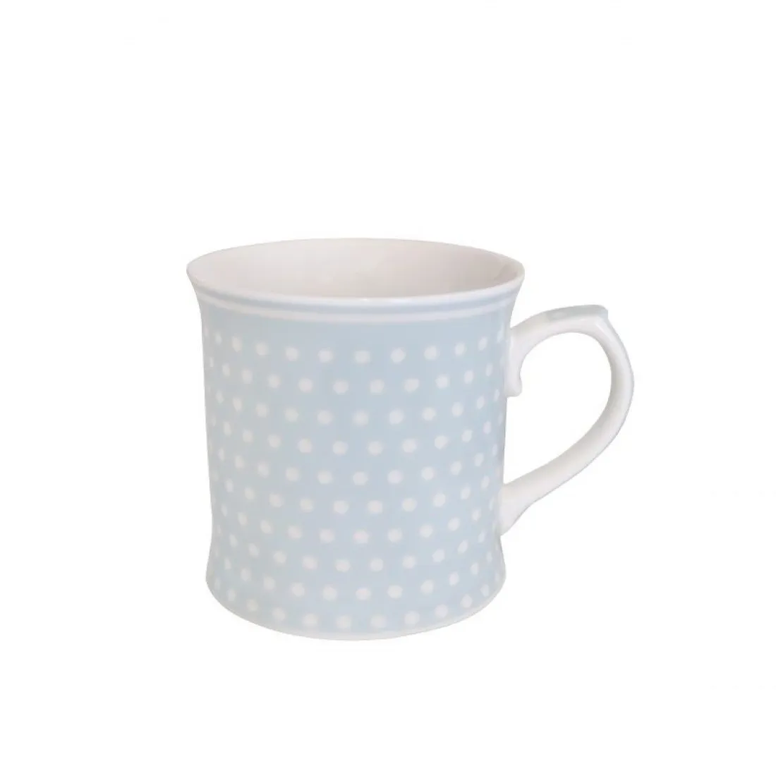 Porcelánový hrnček s bodkami 380 ml - modrý