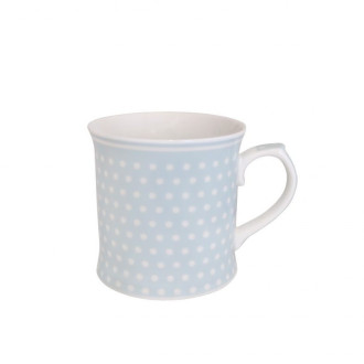 Porcelánový hrnček s bodkami 380 ml - modrý