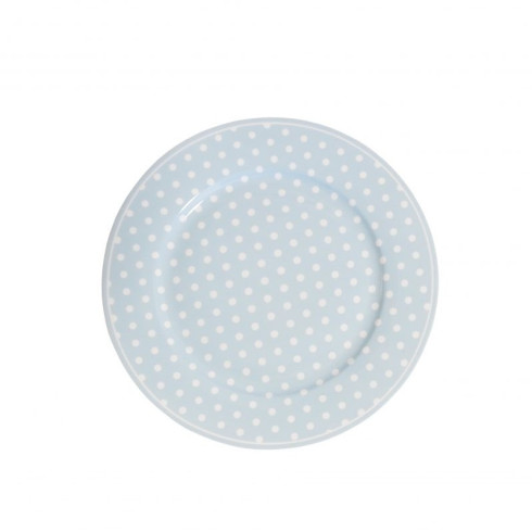 Porcelánový tanier s bodkami 19 cm - modrý