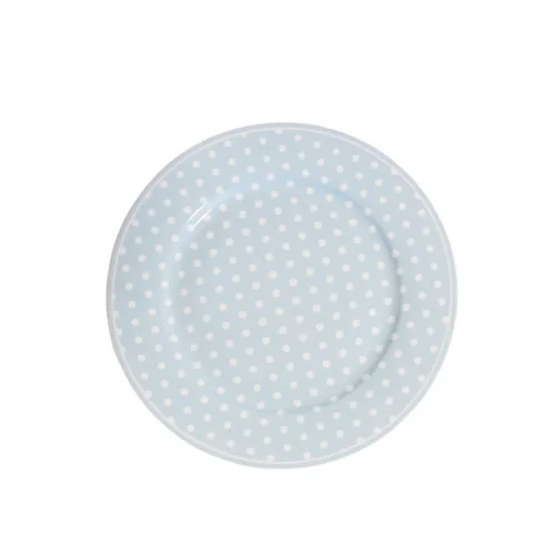 Porcelánový tanier s bodkami 19 cm - modrý