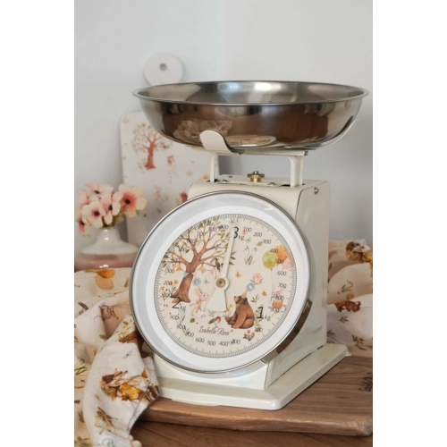 Retro kuchynská váha FOREST PARTY TREE - béžová