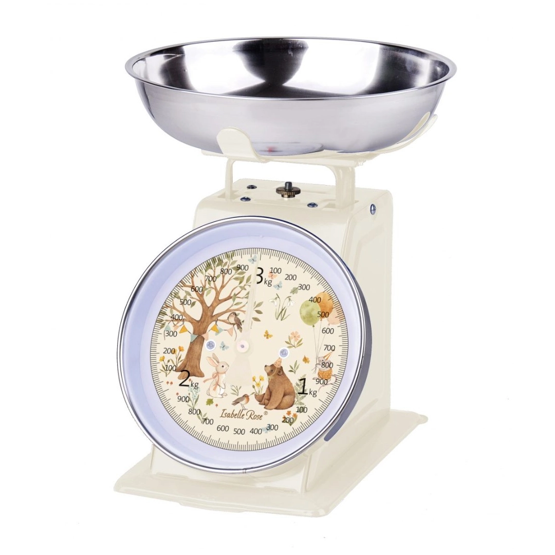 Retro kuchynská váha FOREST PARTY TREE - béžová