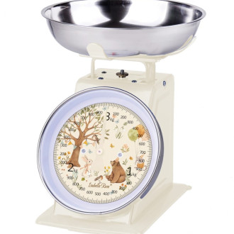 Retro kuchynská váha FOREST PARTY TREE - béžová