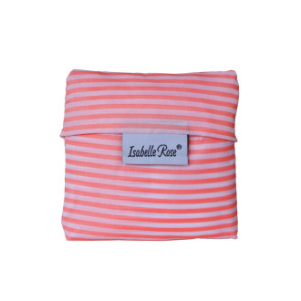 Skladacia nákupná taška ružovo biela 