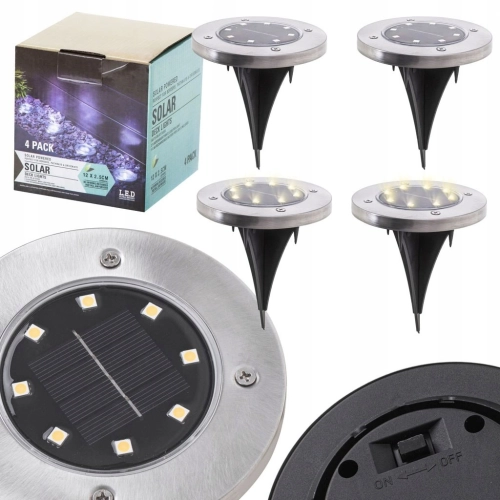 Solárne LED lampy 4 ks, 8 LED diód