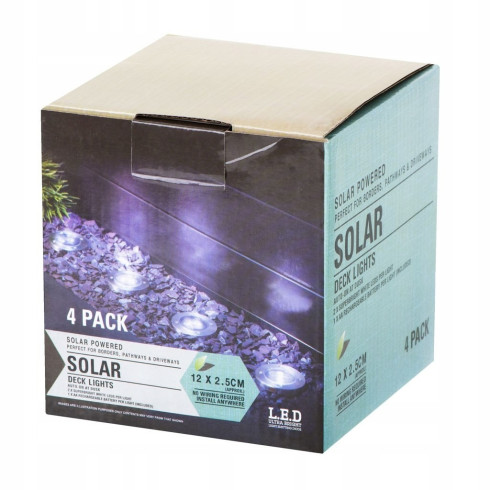 Solární LED lampy 4 ks, 8 LED diod