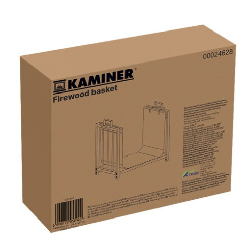 Stojan na dřevo ke krbu - černý