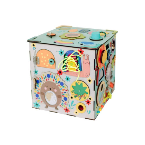 Activity board kostka XXL s LED - modrá