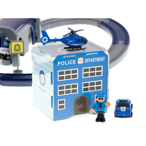 Detská vláčikodráha - policajné autá, 92 prvkov 300 cm