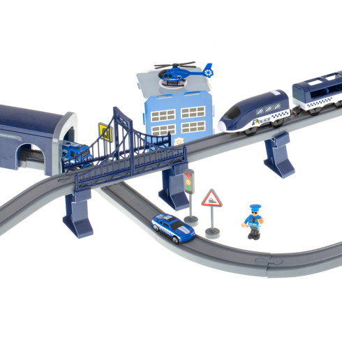 Detská vláčikodráha - policajné autá, 92 prvkov 300 cm