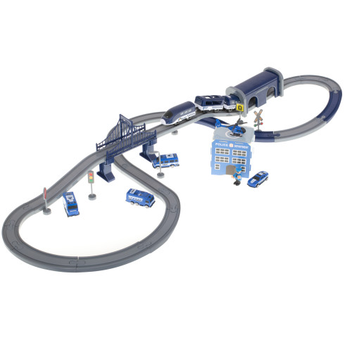 Detská vláčikodráha - policajné autá, 92 prvkov 300 cm
