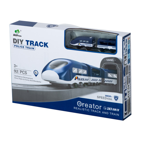 Detská vláčikodráha - policajné autá, 92 prvkov 300 cm