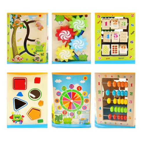 Dřevěná edukační hračka 8v1