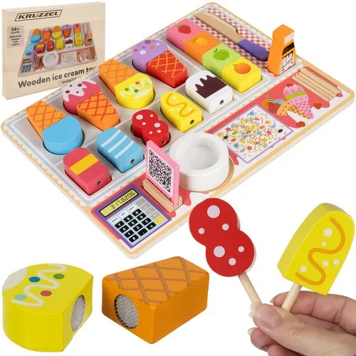 Drevená zmrzlináreň s príslušenstvom