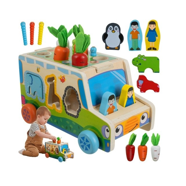  Drevené edukačné Montessori auto