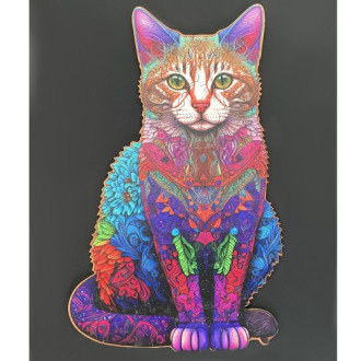 Drevené puzzle mačka - 130 ks