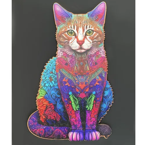 Drevené puzzle mačka - 130 ks