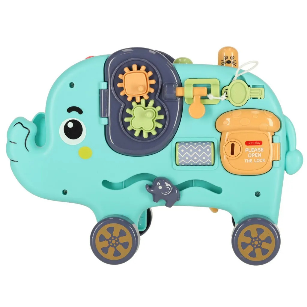 Interaktívny Montessori sloník - tiedič blokov, kladivo 26 cm