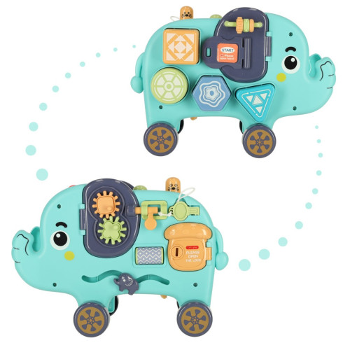 Interaktívny Montessori sloník - tiedič blokov, kladivo 26 cm