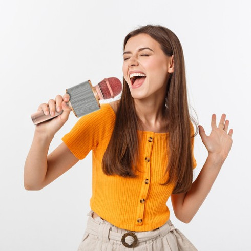 Karaoke mikrofón - svetloružový