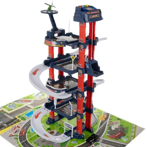 Parkovací garáž - 4-patrová s autíčky a vrtulníkem