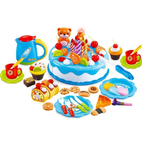 Sada na zdobení dortů pro děti - 80 ks, modrá barva