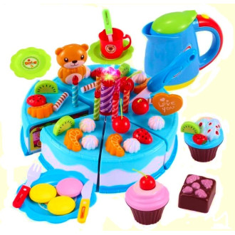 Sada na zdobení dortů pro děti - 80 ks, modrá barva