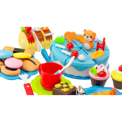 Sada na zdobení dortů pro děti - 80 ks, modrá barva