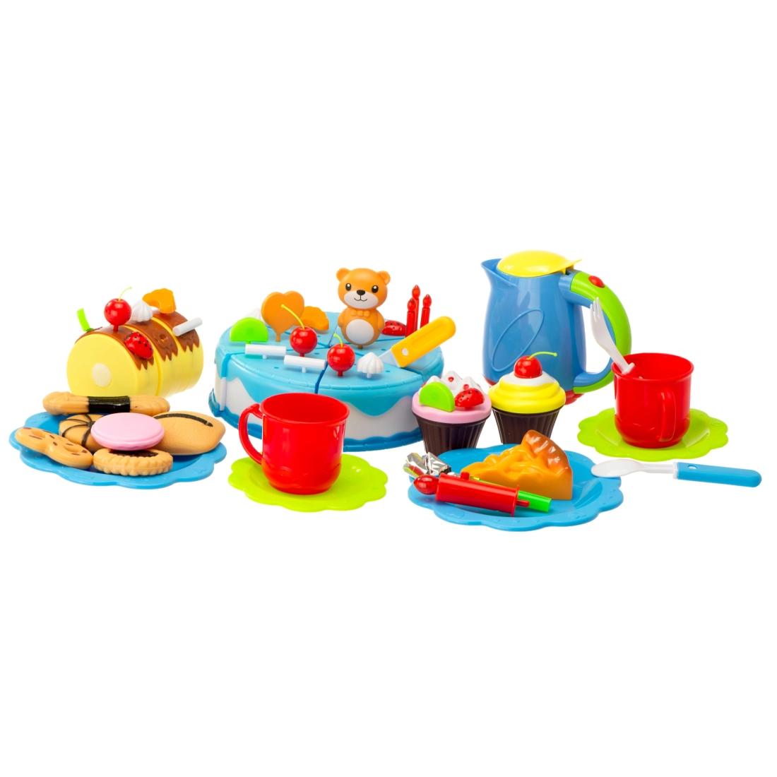 Sada pre zdobenie torty pre deti - 80 ks, modrá