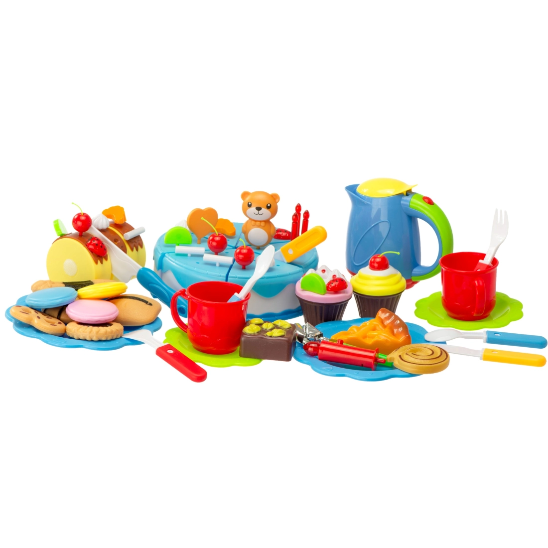 Sada pre zdobenie torty pre deti - 80 ks, modrá