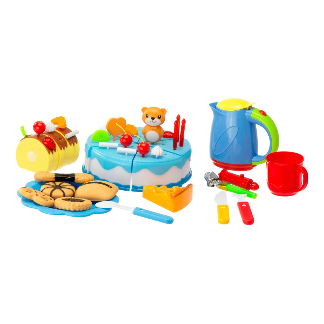 Sada pre zdobenie torty pre deti - 80 ks, modrá