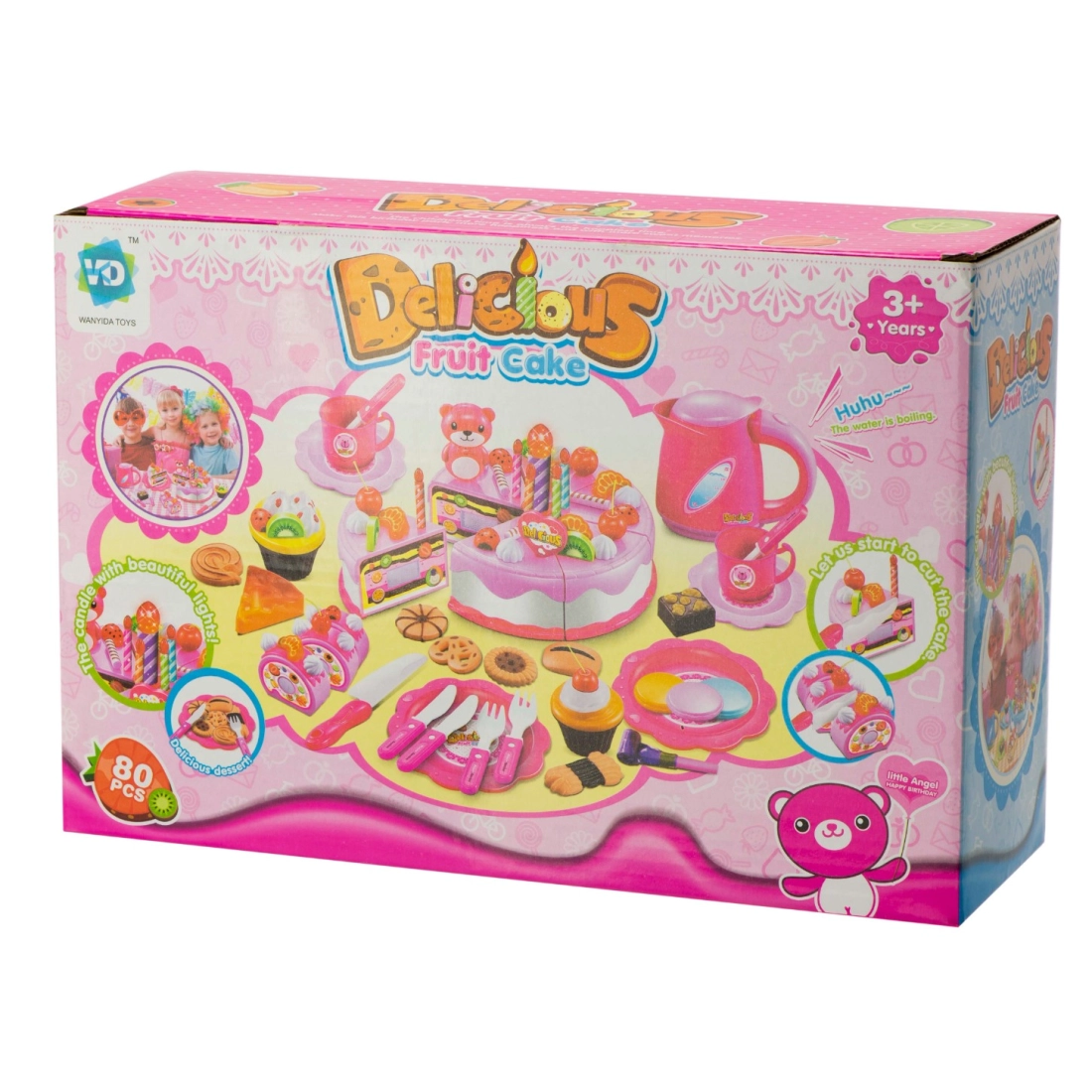 Sada pre zdobenie torty pre deti - 80 ks, modrá