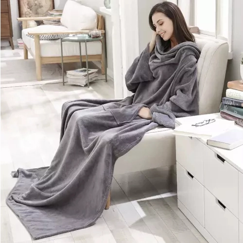 Deka s rukávmi MAXI, šedá