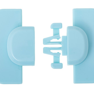 Rohová detská poistka na dvere a zásuvku modrá