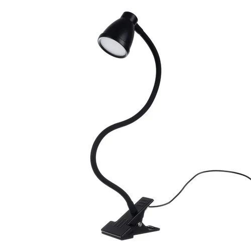 Stolná lampa s klipom - čierna