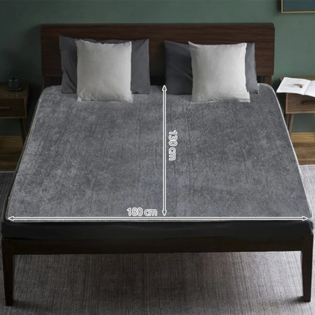 Vyhrievacia elektrická deka 180x130 cm, sivá