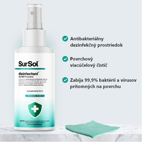 Antibakteriálny sprej na povrchy 50ml - cestovné balenie