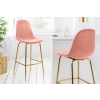 Designová barová židle Scandinavia altrosa Gold - starorůžová