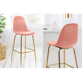 Dizajnová barová stolička Scandinavia altrosa Gold - staroružová