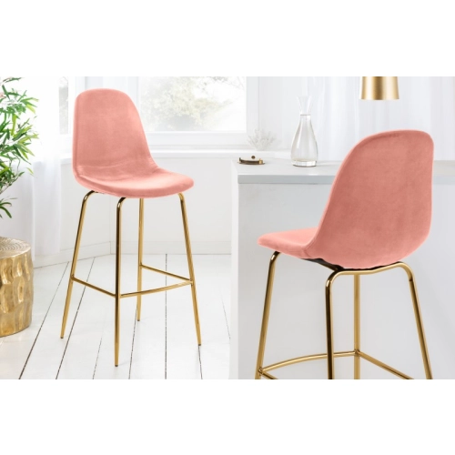 Designová barová židle Scandinavia altrosa Gold - starorůžová