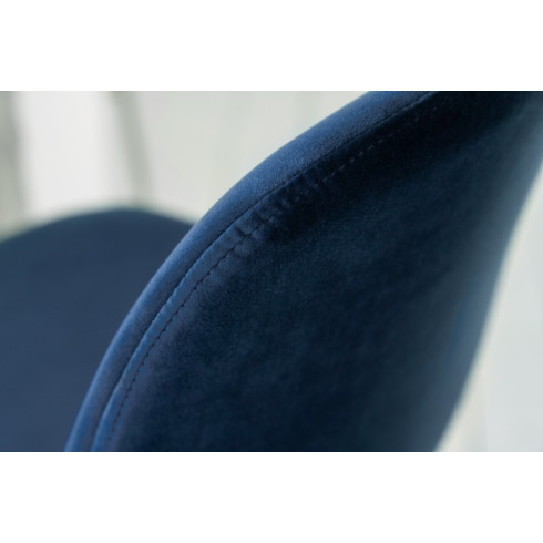 Dizajnová barová stolička Scandinavia Samt Gold -  modrá