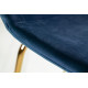 Dizajnová barová stolička Scandinavia Samt Gold -  modrá